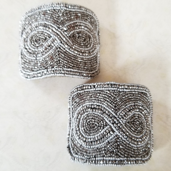 Vintage Antique Art Deco 1920s Made In France Beaded Shoe Clip Buckle Set - Picture 15 of 15